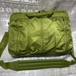 Lug Flatbed Slim Laptop Travel Bag Unisex Olive Green